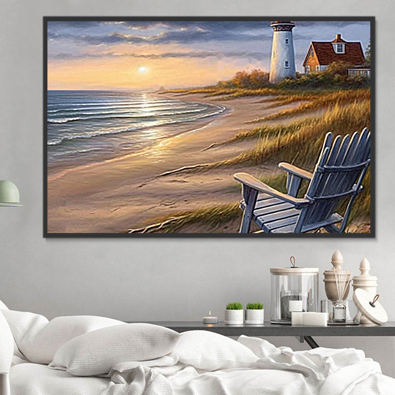 Diamond Painting Leuchtturm XXL 50x100 Cm – 5D DIY Set Mit Diamanten, Leinwand & Werkzeug