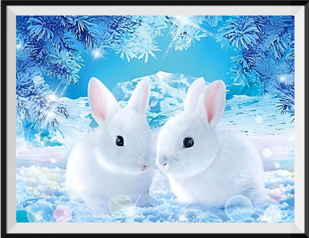 DIY Diamant Painting - Tulpen Mit Kaninchen, 30x40 Cm