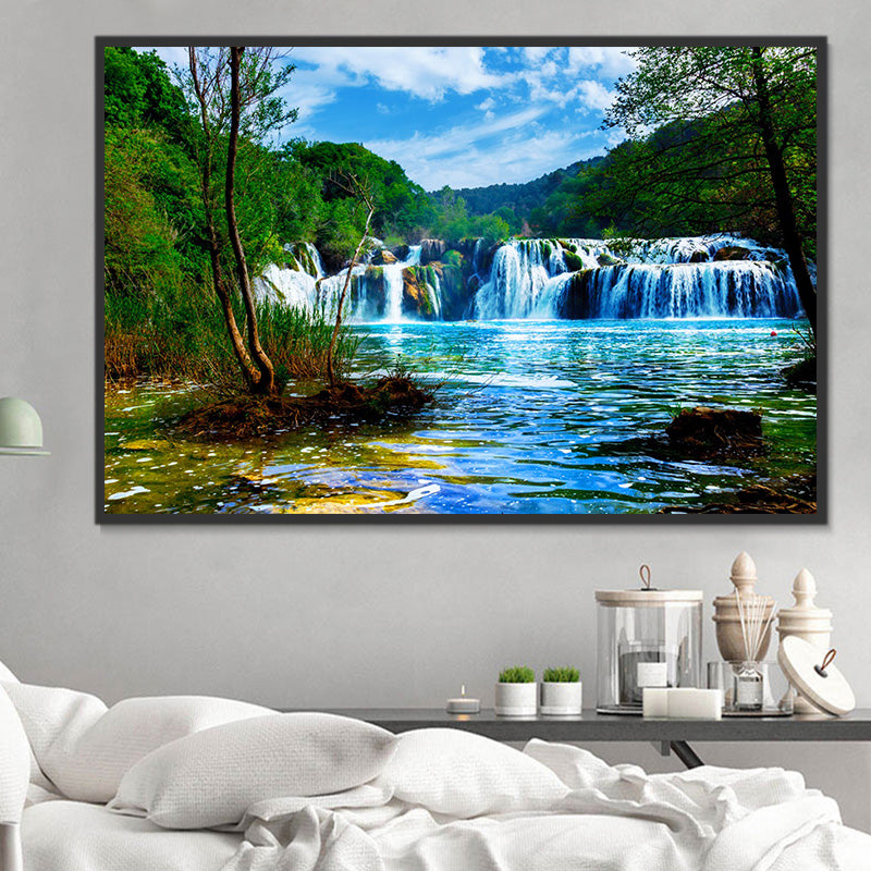 Diamond Painting Wasserfall 45x60cm - DIY Diamantbild Für Erwachsene