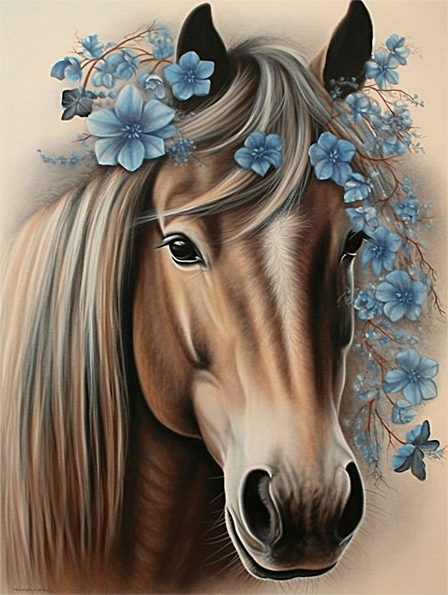 RAILONCH 5D Diamond Painting Pferd – DIY Diamantmalerei Set In 40x80 Cm, Volles Rundbohr-Design Für Wanddeko