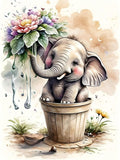 Elefant 5d Diy Diamond Painting Diamant Malerei Set FL2298