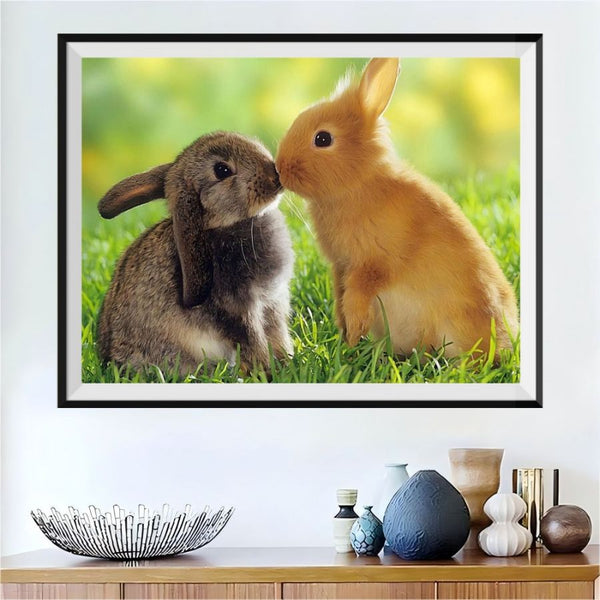 Trayosin Diamond Painting Kaninchen - 5D Strass Bild 60x60cm | DIY Diamant Malerei Set Für Erwachsene