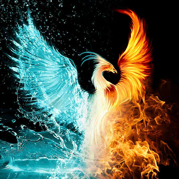 5D DIY Diamantbild 'Feuer Phoenix' – 100x200 Cm, Komplettset Zum Basteln Und Dekorieren
