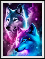 SongYww 5D Diamant Painting Set | Vollbesetzt Mit Kristallen | Mond Wolf Motiv | 60x90 Cm