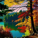 Natur 5d Diy Diamond Painting Diamant Malerei Set MJ8789