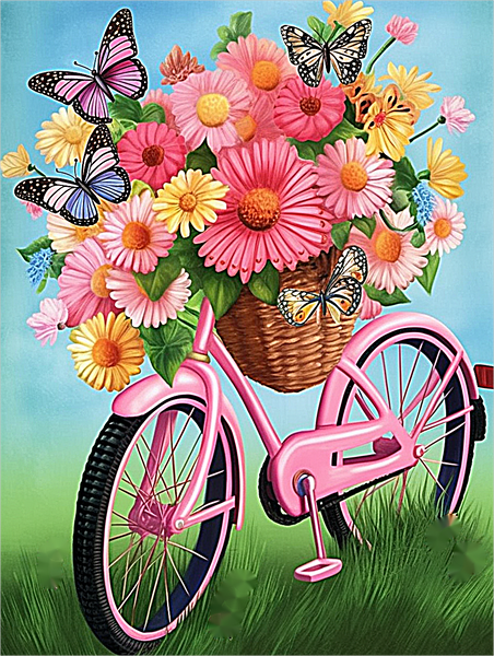 diamant fahrrad rosa Fahrrad 5d Diy Diamond Painting Diamant Malerei Set MJ8972 – SaraMond.de