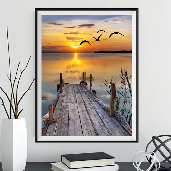 Grande 5D DIY Diamond Painting,Tramonto blu sull'oceano Grande 5D DIY Diamond Painting,Tramonto blu sull'oceano
