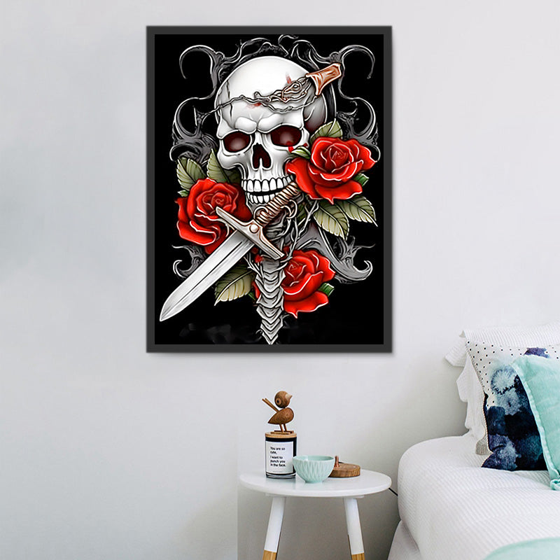 Diamond Painting Rosen Blumen Für Erwachsene, 5D Runder Vollbohrer Diamant Malerei DIY Vollbohrer Set Mit Zubehör, Bunte Blumen Diamond Painting